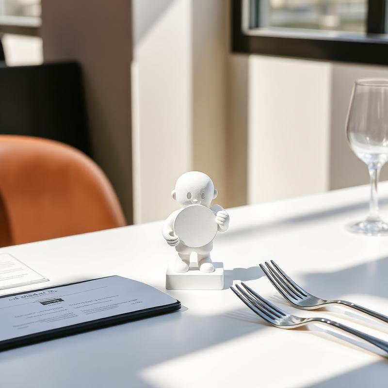 NFC-Aufsteller auf einem gedeckten Restauranttisch